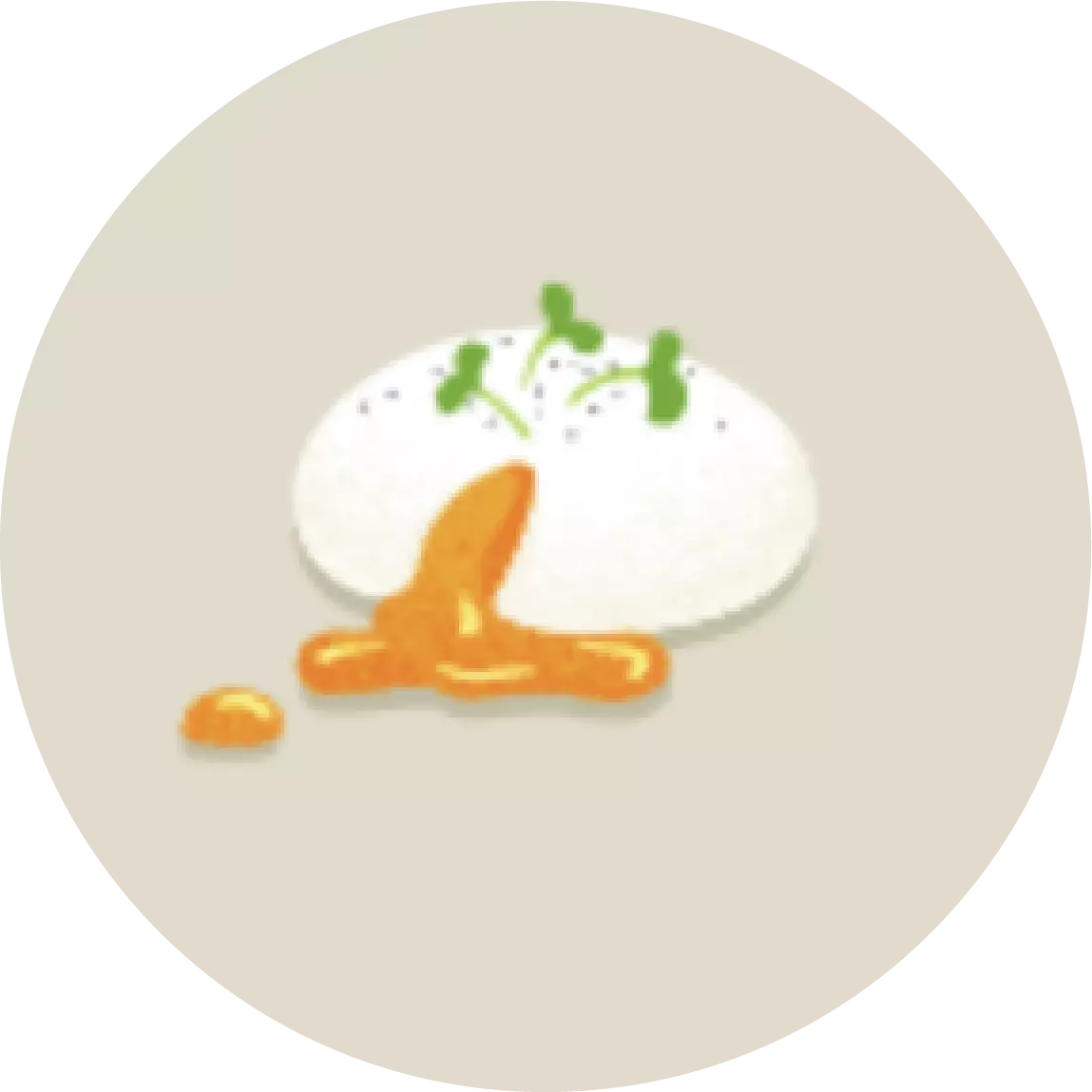 Poached eggs with sauce on top of bread