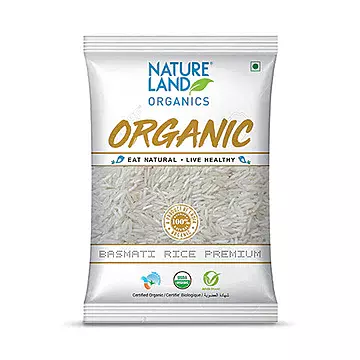 Natureland Organic Basmati Rice Premium 1 Kg.أرز بسمتي عضوي فاخر 1 كجم