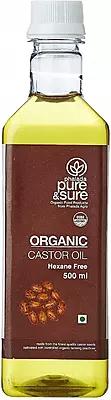 PURE&SURE - ORGANIC CASTOR OIL 500ml.   زيت الخروع العضوي 500 مل