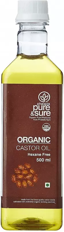 PURE&SURE - ORGANIC CASTOR OIL 500ml.   زيت الخروع العضوي 500 مل