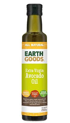 EARTH GOODS - EXTRA VIRGIN AVOCADO OIL (15820) 100% NATURAL NON GMO TRANS-FAT FREE COLD PRESSED NET WT 250ML