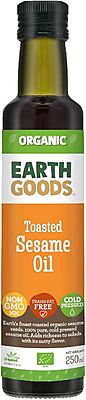 EARTH GOODS - ORGANIC REFINE SESAME OIL (15819) 100% NATURAL NON GMO TRANS-FAT FREE COLD PRESSED NET WT 250ML زيت السمسم المكرر العضوي (15819) طبيعي 100% وغير معدل وراثيًا وخالي من الدهون المتحولة