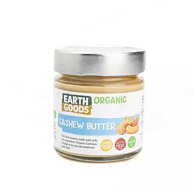 EARTH GOODS - ORGANIC CASHEW BUTTER - GOOD PROTEIN SOURCE GLUTEN FREE VEGAN (15907) NET WT 200G