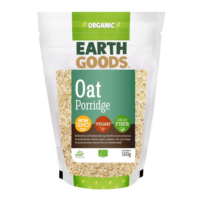 EARTH GOODS - ORGANIC OAT PORRIDGE (15824) NON-GMO GLUTEN FREE HIGH PROTEIN NET WT 500G. EARTH GOODS - ORGANIC OAT PORRIDGE (15824) NON-GMO GLUTEN FREE HIGH PROTEIN NET WT 500G.
