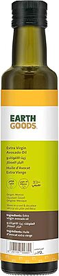 EARTH GOODS - EXTRA VIRGIN AVOCADO OIL (15820) 100% NATURAL NON GMO TRANS-FAT FREE COLD PRESSED NET WT 250ML EARTH GOODS - EXTRA VIRGIN AVOCADO OIL (15820) 100% NATURAL NON GMO TRANS-FAT FREE COLD PRESSED NET WT 250ML
