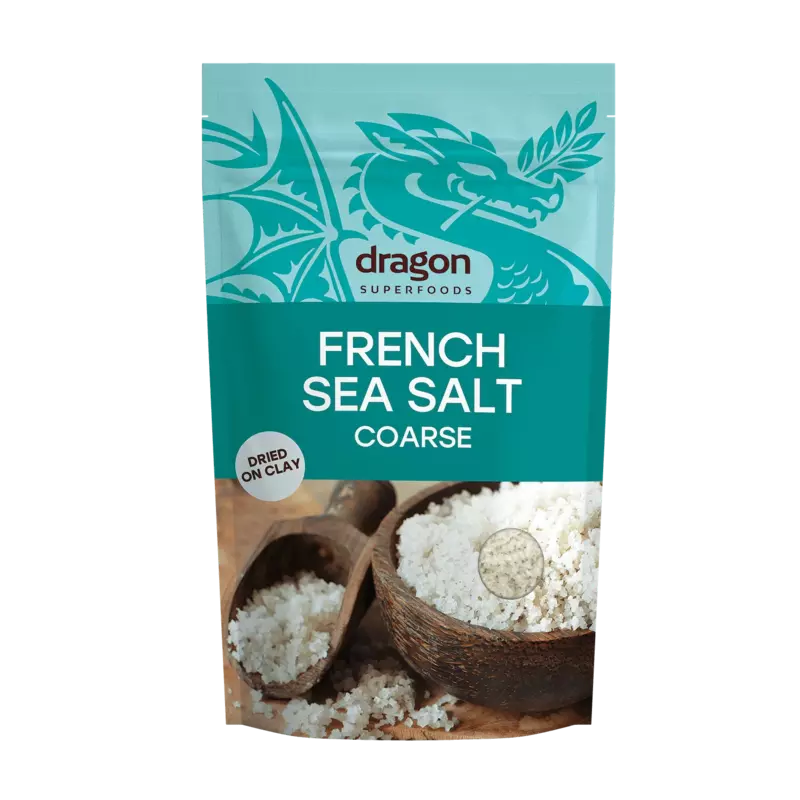 DRAGON SUPERFOODS -PURE FRENCH SEA SALT COARSE 500G.دراجون سوبرفوودز - ملح البحر الفرنسي النقي الخشن 500 جرام. DRAGON SUPERFOODS -PURE FRENCH SEA SALT COARSE 500G.دراجون سوبرفوودز - ملح البحر الفرنسي النقي الخشن 500 جرام.