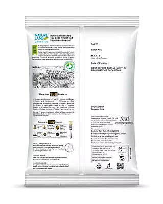 Natureland Organic Basmati Rice Premium 1 Kg.أرز بسمتي عضوي فاخر 1 كجم