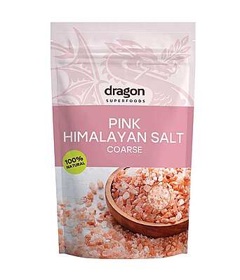 DRAGON SUPERFOODS- PINK HIMALAYAN SALT COARSE 500G.دراجون سوبرفوودز - ملح الهيمالايا الوردي الخشن 500 جرام.